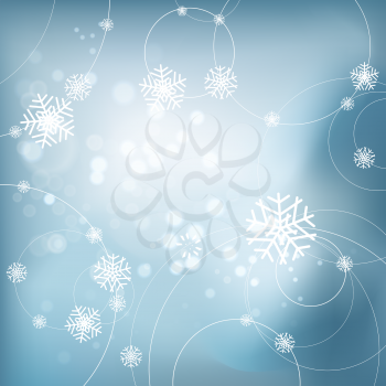 Winter Abstract blue Snowflake Background. Vector illustration