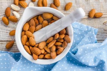 Almond nuts, vegan healthy food, superfood