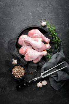 Raw chicken legs, drumsticks