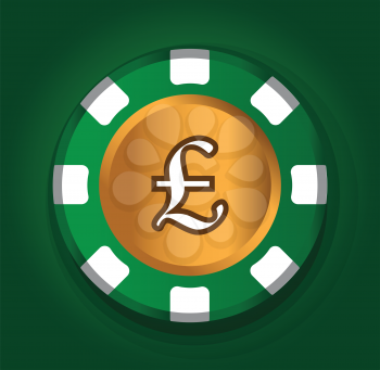 Pound-Coin Theme Design for Casino Concept. AI 10 Supported.
