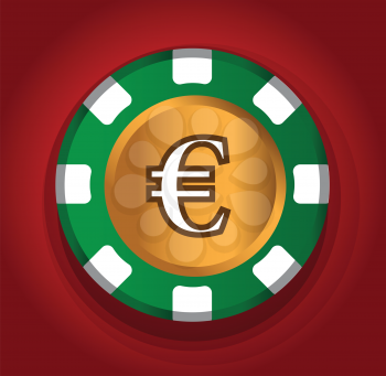 Euro-Coin Theme Design for Casino Concept. AI 10 Supported.