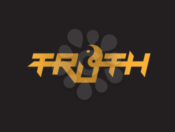 Truth Logo design with Yin Yang. AI 10 supported