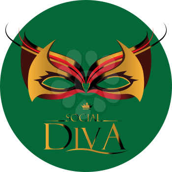 Diva Logo with Masquerade Glasses. EPS 8 Supported.