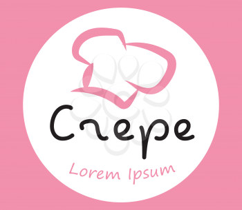 Crepe Logo Design With Chef's Hat, AI 8 supported.