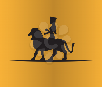 Lion and Queen Illustration. AI 10 supported.