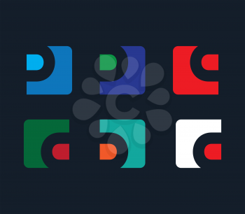 P,B,Q Icon Set. AI 8 supported.