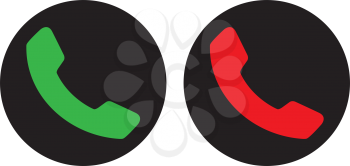Green and Red Phone Icon Design.
