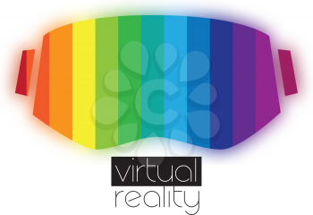3D Virtual Reality Logo and Eyewear Concept.
