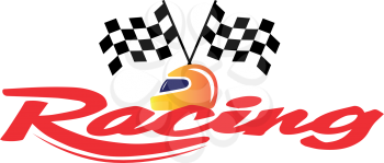 Racing With Checkered Flag and Helmet. EPS 8 supported.
