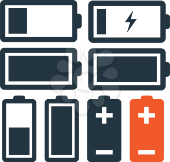 Battery Icon Set Design. Eps 8 supported.