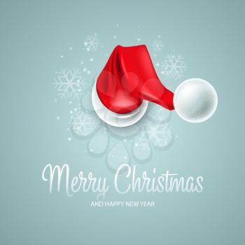 Christmas card with Santa Claus hat EPS 10