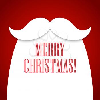 Christmas card with a beard and mustache Santa Claus. Vector illustration EPS 10
