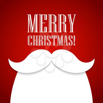 Christmas card with a beard and mustache Santa Claus. Vector illustration EPS 10