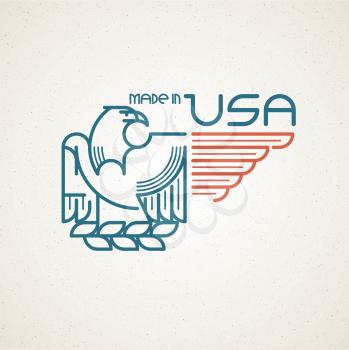 Made in the USA Symbol with American flag and eagle templates emblems. Vector illustration EPS 10