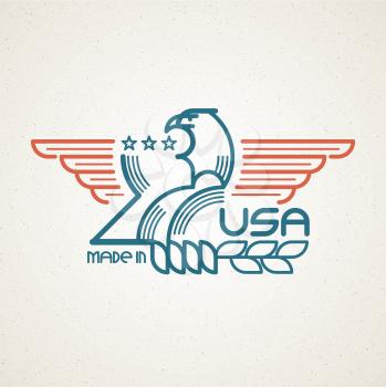 Made in the USA Symbol with American flag and eagle templates emblems. Vector illustration EPS 10