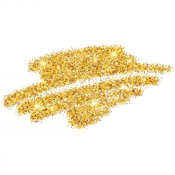 Golden sparkles brushstroke backround. Vector illustration EPS10