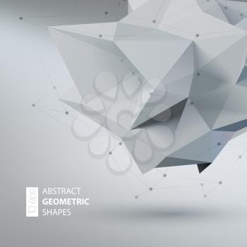 Abstract triangles space low poly. Polygonal vector background with connecting dots and lines. 