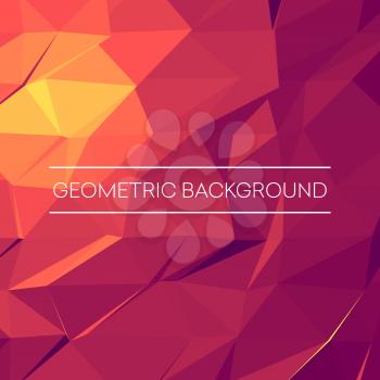 Abstract mosaic background. Pink, purple, orange triangles geometric background. Design elements. Vector illustration EPS10