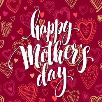 Mothers day   hand letteringgreeting card. Vector illustration EPS10