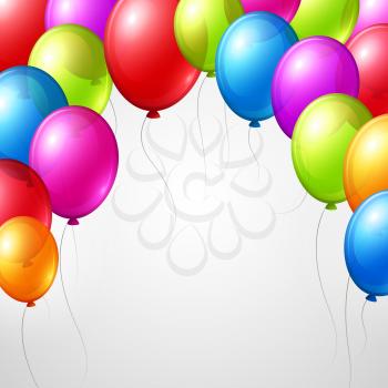 Festive Balloons real transparency. Vector illustration EPS 10