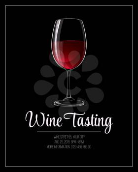 Wine tasting flyer template. Vector illustration EPS 10