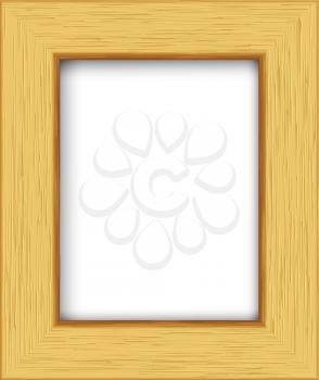 Wooden rectangular photo frame. Vector illustration EPS10
