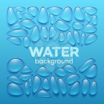 Water drops on blue background. Vector illustration EPS10