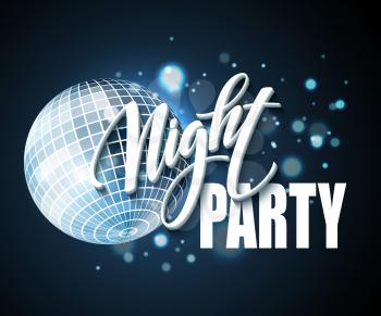 Night Party Typography design. Vector illustration EPS10