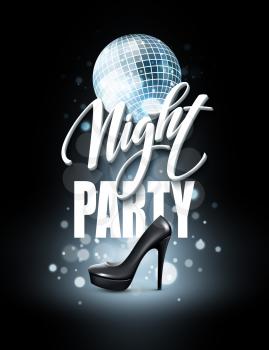 Night Party Typography design. Vector illustration EPS10