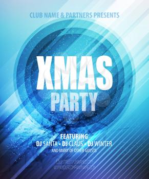Christmas night party poster or flyer. Vector illustration EPS10
