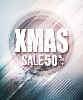 Christmas sale poster or flyer. Vector illustration EPS10