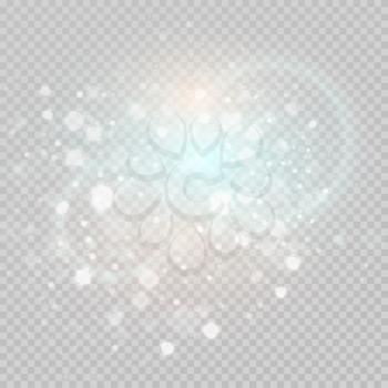 Bokeh light gray sparkles on transparency background Glowing particles element for special effects.Vector illustration EPS10
