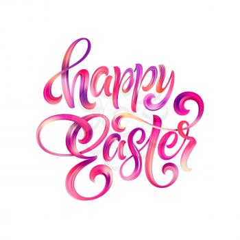 Happy Easter colorful paint lettering. Vector illustration EPS10