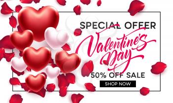 Valentines day sale background with heart . Vector illustration EPS10