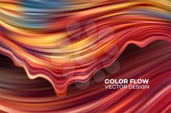 Modern colorful flow poster. Wave Liquid shape in blue color background. Art design for your design project. Vector illustration