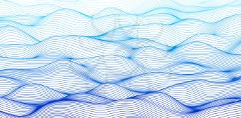 Curve line line water waves pattern. Abstract background, blue colored rhythmic waves. Vector illustration EPS10