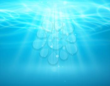 Blue deep water and sea abstract natural background. Vector illustration EPS10