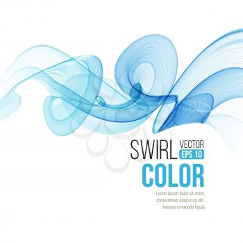 Abstract smooth color wave vector. Curve flow blue motionline. Smoke design. Vector illustration EPS10