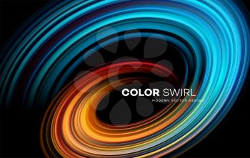 Color bright swirl organic 3d shape. Colored flow Trend design for web pages, posters, flyers, booklets, magazine covers, presentations. Vector illustration EPS10