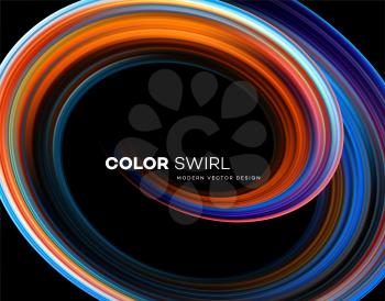 Color bright swirl organic 3d shape. Colored flow Trend design for web pages, posters, flyers, booklets, magazine covers, presentations. Vector illustration EPS10