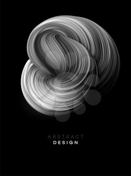 Black Color Flow Abstract shape poster design. Vector illustration EPS10