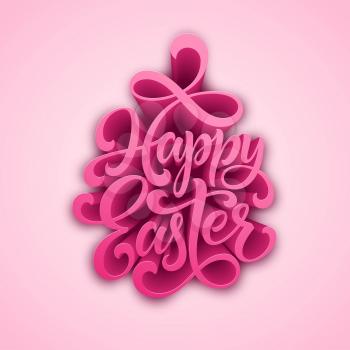 Happy Easter handwritten lettering. Holiday calligraphy. Vector illustration EPS10
