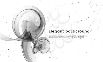 Elegant white background with black wave vibes drips flow. Vector illustration EPS10