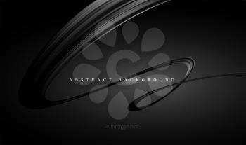 Modern trending Black abstract background with shiny black curving ribbon. Vector illustration EPS10