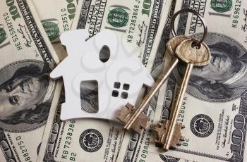 House keys on dollar.Real estate concept