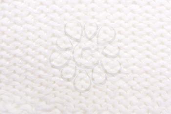 White  knitted texture. Wool jersey background