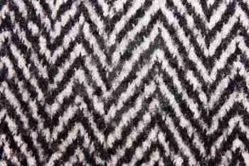 The texture of black and white wool fabric