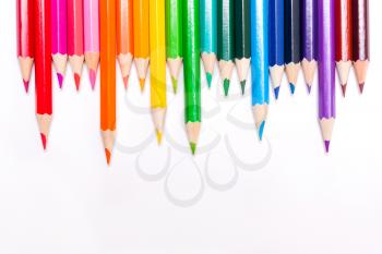 Background with pencils rainbow flag. Symbol, concept of LGBT.