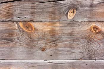Wood background from the fence, the walls of the house .Old, horizontal,  shabby, burnt planks in cracks. 