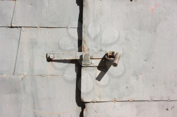 Castle on Grunge, gray, metal pieces of iron plates doors